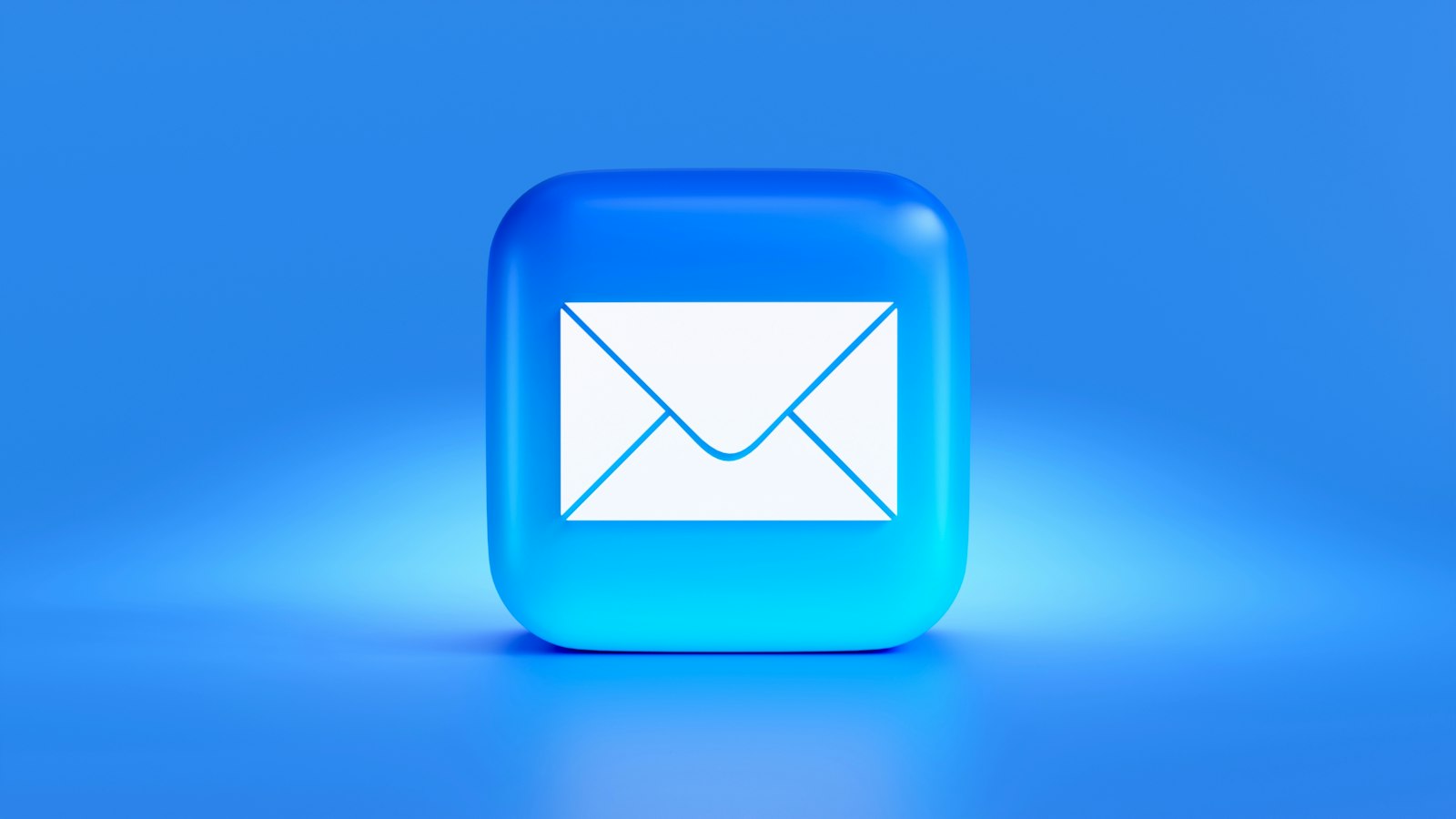 Blue email icon with a white envelope