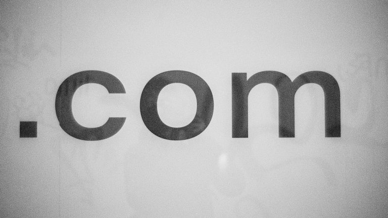 The word .com printed in large letters