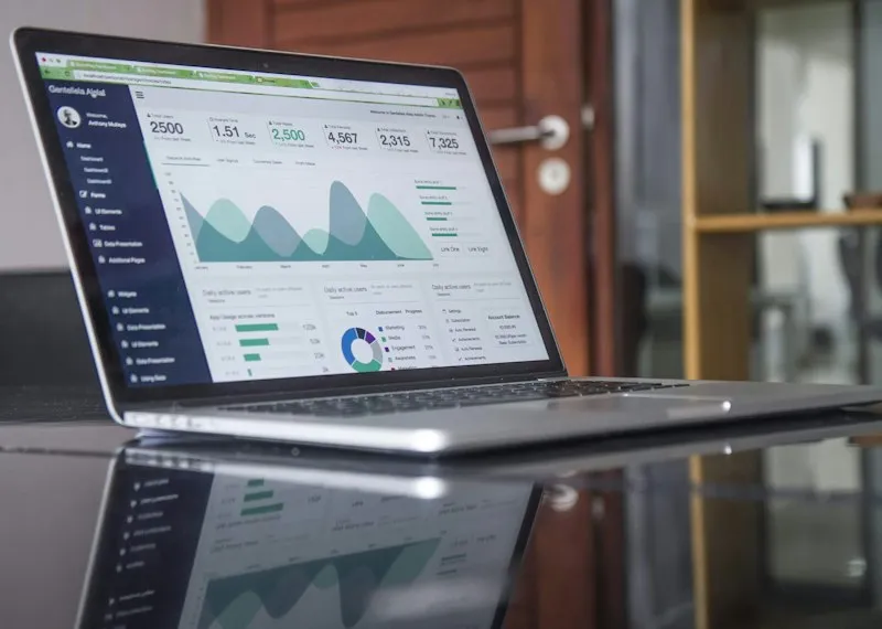 Laptop showing an online store sales dashboard